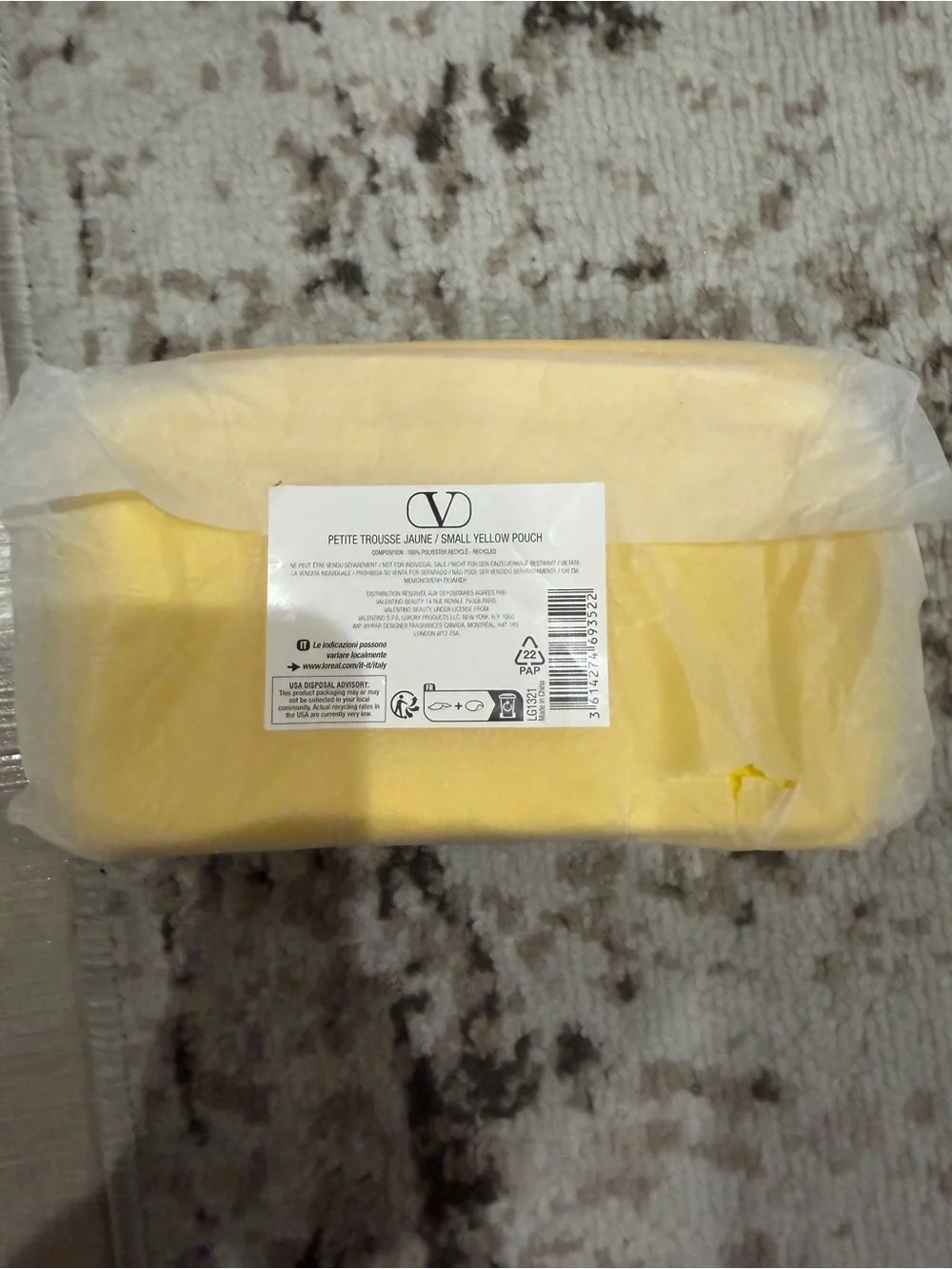 Valentino Yellow VLogo Wristlet Pouch with Strap